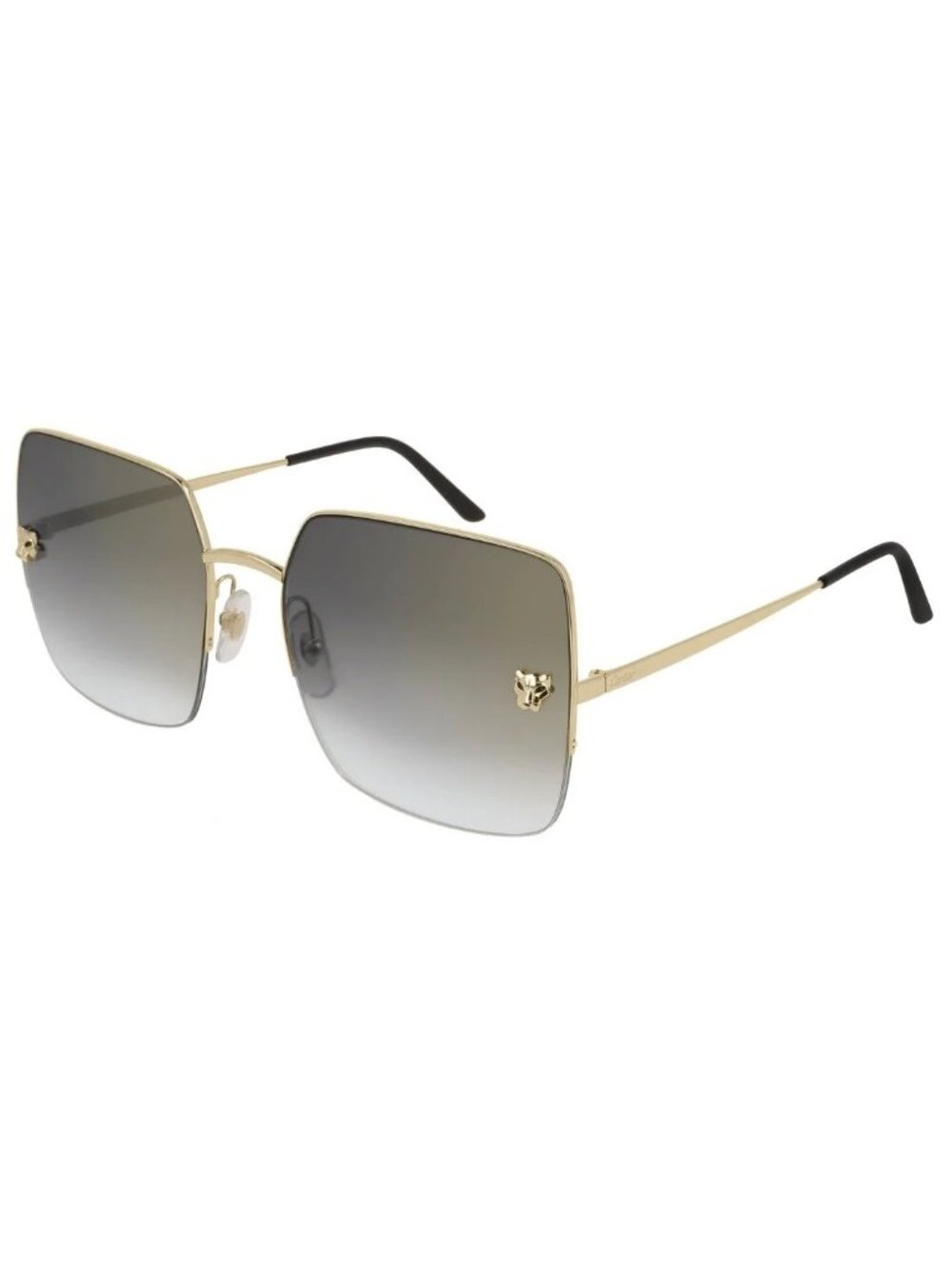 NWT Cartier CT0121SA 004 Women Gold Gray Sunglasses Authentic